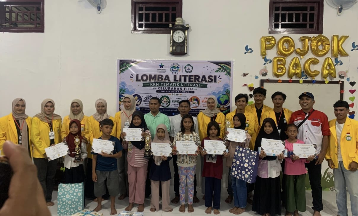 Mahasiswa KKN Tematik Literasi Unkhair Tutup Rangkaian Program dengan Malam Kejuaraan Lomba Literasi di Kelurahan Fitu
