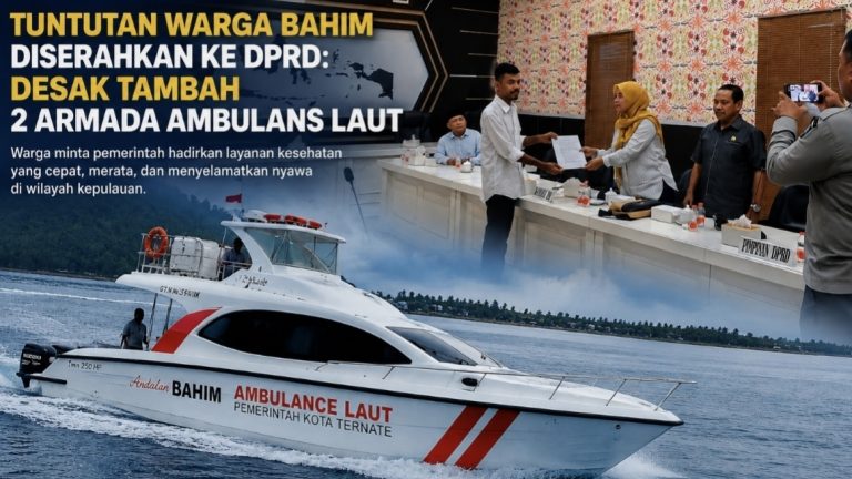 Tuntutan Warga BAHIM Diserahkan ke DPRD Ternate, Desak Tambah Dua Ambulans Laut